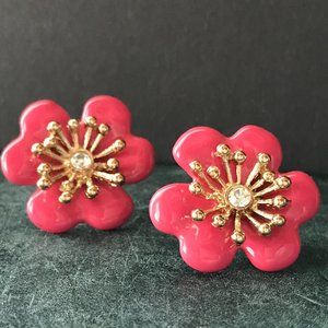 Pink Floral Earrings NOS - New, Never Worn